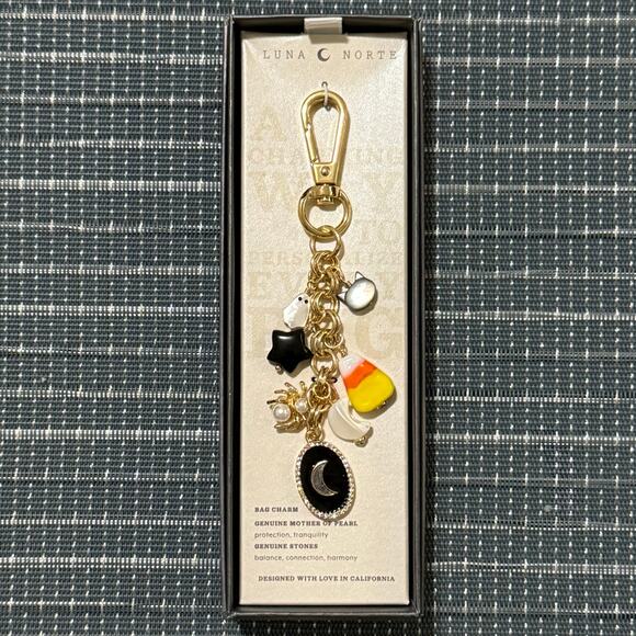 NEW | Luna Norte | 2025 Fall Halloween Genuine Stone Bag Charm / Key Chain Charm - Picture 1 of 4